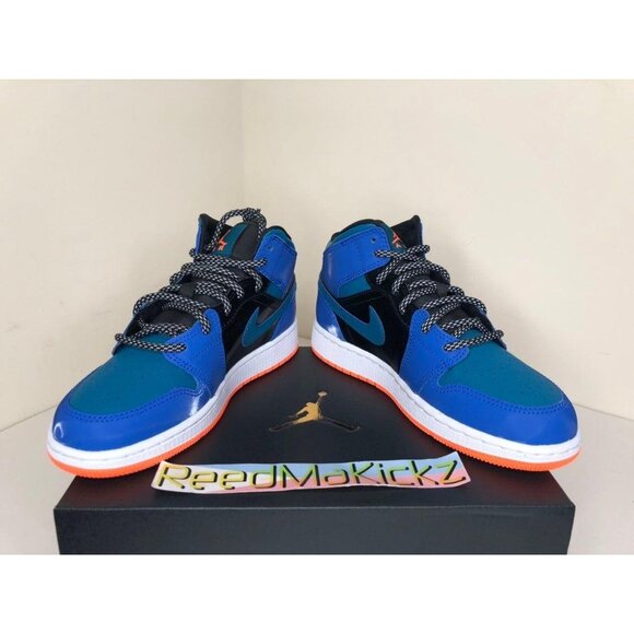 Jordan 1 Mid Racer Blue Knicks kids 5.5Y - Picture 3 of 6